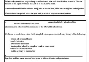 Homework Contract Template High School Image Result for Student Behaviour Contract Letters and