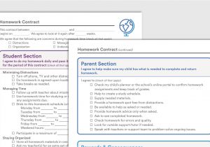Homework Contract Template High School Sample Homework Contracts