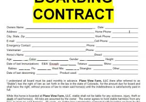 Horse Boarding Contract Template Free Horse Boarding Contract Sample Template form In Doc Word