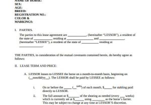 Horse Training Contract Template Equine Lease Agreement Gtld World Congress