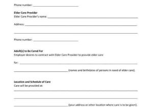 Hospice Contract Templates Free Printable Pdf form Elder Care Agreement Free
