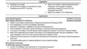 Hospital Biomedical Engineer Resume Biomedical Engineer Resume Sample Engineering Resumes