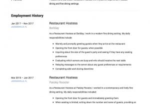 Hostess Job Application Resume Restaurant Hostess Resume Sample Guide Resumeviking Com