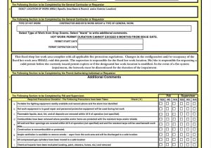 Hot Works Permit Template Very Best Hot Work Permit Example Ty31 Documentaries