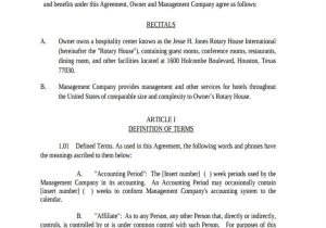 Hotel Management Contract Template 63 Management Agreement Examples and Samples Word Pdf