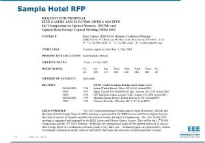 Hotel Request for Proposal Template Planning Your event