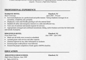 Hotel Resume format Word Hotel Concierge Sample Resume Resumecompanion Com