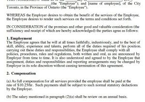 Hourly Employee Contract Template Sample Employment Agreement 8 Free Documents Download