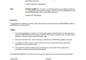House Extension Contract Template Extension Of A Lease Template Sample form Biztree Com