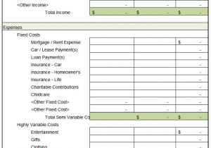 Household Budget Categories Template 5 House Budget Template