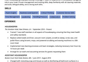 Housekeeping Resume Sample Housekeeping Resume Example Writing Tips Resume Genius