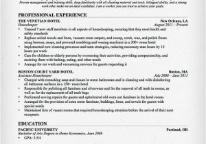 Housekeeping Resume Word format Housekeeping Cleaning Resume Sample Resume Genius