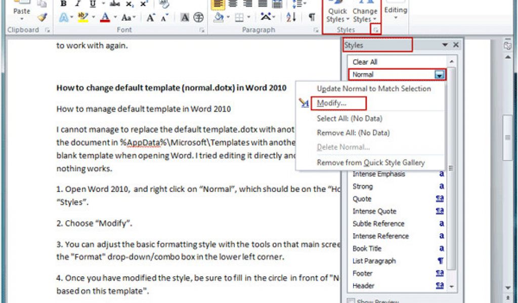 How to Change the Template In Word How to Change Default Template In