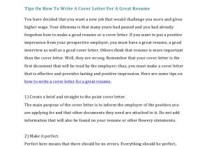 How to Compose A Cover Letter for A Job How to Write A Cover Letter for A Resume
