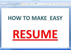 How to Create A Basic Resume How to Make An Simple Resume In Microsoft Word Youtube