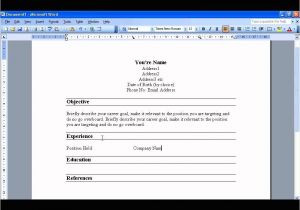 How to Create A Resume Template On Word Create A Resume In Word 2003 Youtube