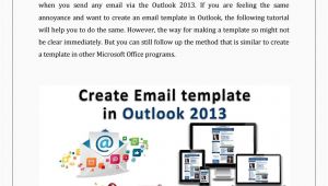 How to Create An Email Template In Outlook 2013 Create An Email Template In Outlook 2013 by Lisa Heydon