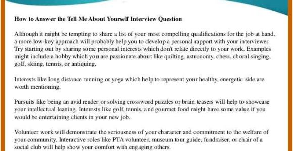 How to Explain Your Resume During A Job Interview 5 6 Tell Me About Yourself Interview Examples Cvideas