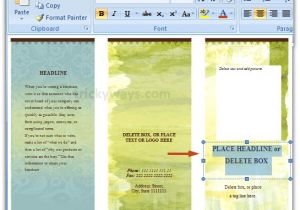 How to Get A Brochure Template On Microsoft Word 2010 Create Brochure In Word 2007 or 2010 Make Brochure