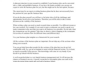 How to Make A Business Plan for A Restaurant Template Business Plan Template for Restaurant