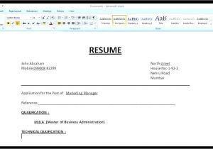 How to Make Resume format Word How to Make A Simple Resume Cover Letter with Resume