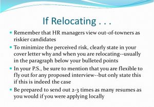How to Mention Relocation In A Cover Letter Resumes and Cover Letters