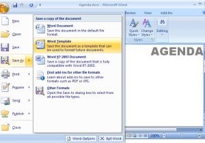How to Save A Template In Word Ms Word 2007 Create A Template From An Existing Document