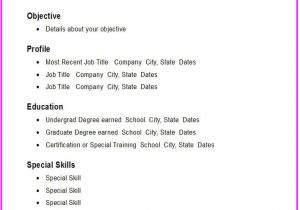 How to Start A Basic Resume Basic Resume Templates Basic Chronological Resume