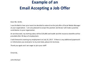 How to Turn Down A Job Offer Email Template 7 Job Offer Email Examples Samples Examples
