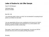 How to Turn Down A Job Offer Email Template Letter Of Decline