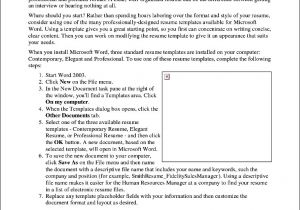 How to Use A Resume Template In Word 2010 Professional Resume Template Microsoft Word 2007 Free