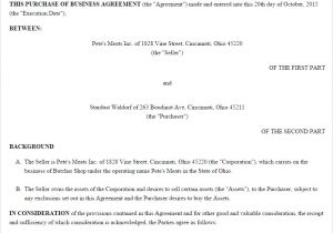 How to Write A Business Contract Template Free Purchase Of Business Agreement Create Download