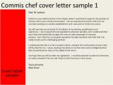 How to Write A Cover Letter for A Chef Job Commis Chef Cover Letter
