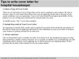 How to Write A Cover Letter for A Hospital Job Hospital Housekeeper Cover Letter