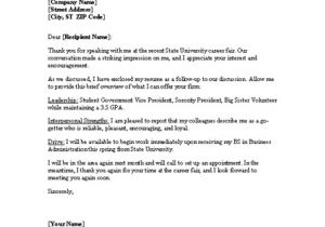 How to Write A Cover Letter for A Job Fair Cover Letter for Career Fair the Letter Sample