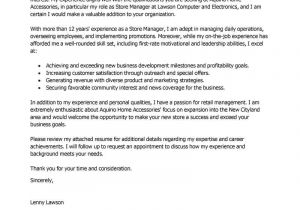 How to Write A Cover Letter for A Leadership Position Best Store Manager Cover Letter Examples Livecareer