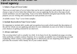 How to Write A Cover Letter for A Literary Agent Travel Agency Cover Letter