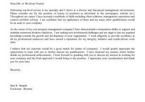 How to Write A Cover Letter for A Management Position Property Manager Cover Letter