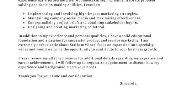 How to Write A Cover Letter for A Marketing Job Best Marketing Cover Letter Examples Livecareer