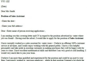 How to Write A Cover Letter for A Sales Job Good Cover Letters for Sales assistant Writefiction581