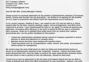How to Write A Cover Letter for Administrative Position Administrative assistant Executive assistant Cover