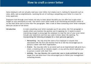 How to Write A Cover Letter for Consulting Consulting Cover Letter Examples