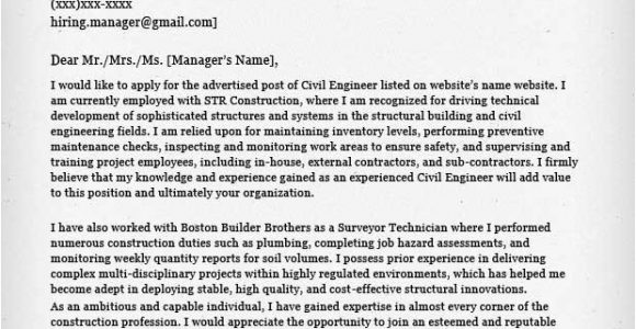 How to Write A Cover Letter for Engineering Job Engineering Cover Letter Templates Resume Genius