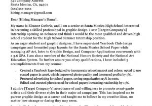 How to Write A Cover Letter for High School Students High School Student Cover Letter Sample Guide