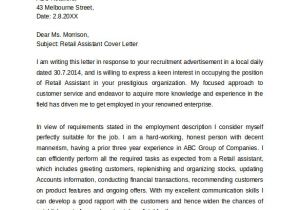 How to Write A Cover Letter for Retail assistant 8 Retail Cover Letter Templates Samples Examples