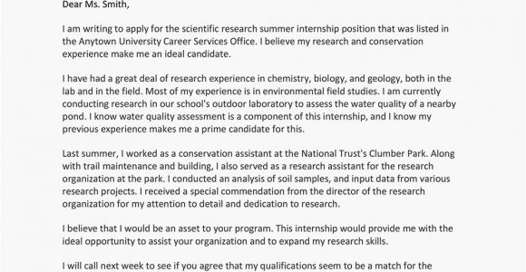 How to Write A Cover Letter for Summer Internship Cover Letter for An Internship Sample and Writing Tips