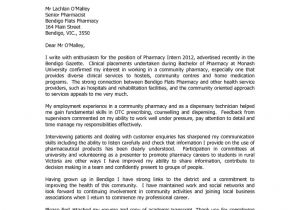 How to Write A Cover Letter Monash Example Professional Cover Letter for Pharmacy Technician