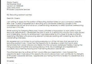 How to Write A Cover Letter to A Recruiter Recruiting assistant Cover Letter Sample Cover Letter
