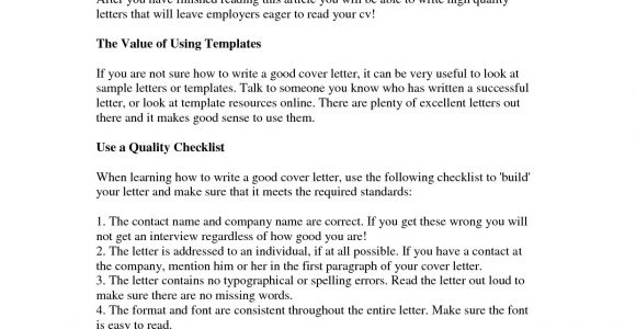 How to Write A Cv and Cover Letter Sample How to Write A Good Cover Letter Gplusnick