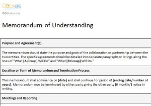 How to Write A Memorandum Of Understanding Template Memorandum Of Understanding Sample Template Dotxes